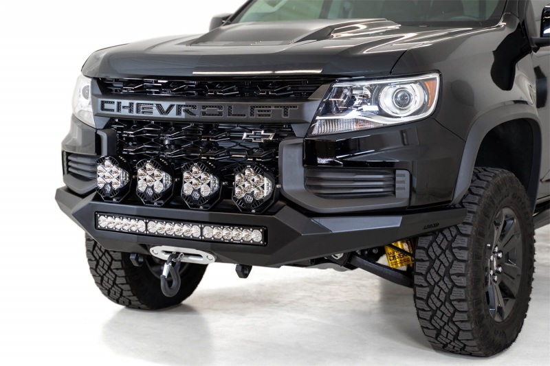Chevrolet Colorado ZR2 Bumper - Front - Addictive Desert Designs - Stealth Fighter - Hammer Black with Satin Black panels - `21-`27